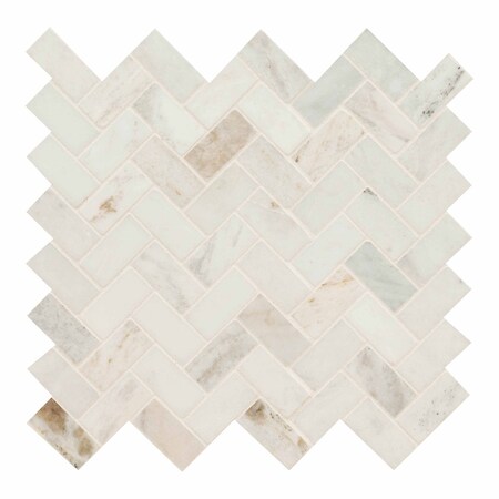 Msi Arabescato Venato White SAMPLE Herringbone Honed Marble Mosaic Tile ZOR-MD-0380-SAM